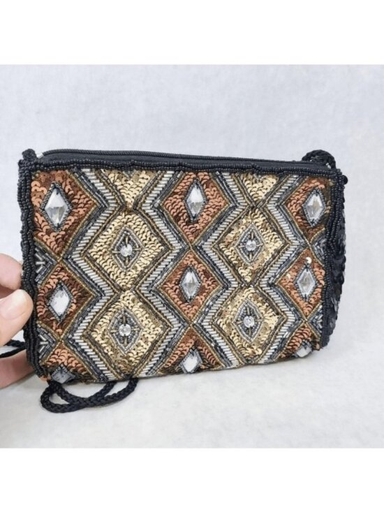 No Brand Handbags - Vintage Multi Colored Beaded Crossbody Purse